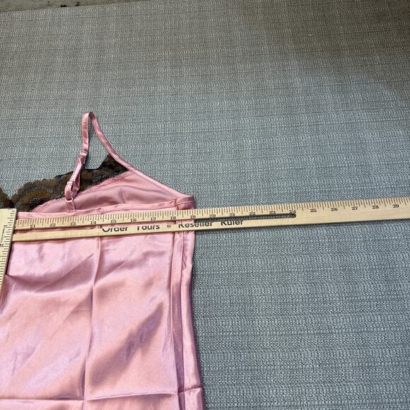 Satin Slip‎ Dress Medium Fairy Pink Grunge Y2K Coquette Romantic Nightie Lace* - Picture 4 of 9